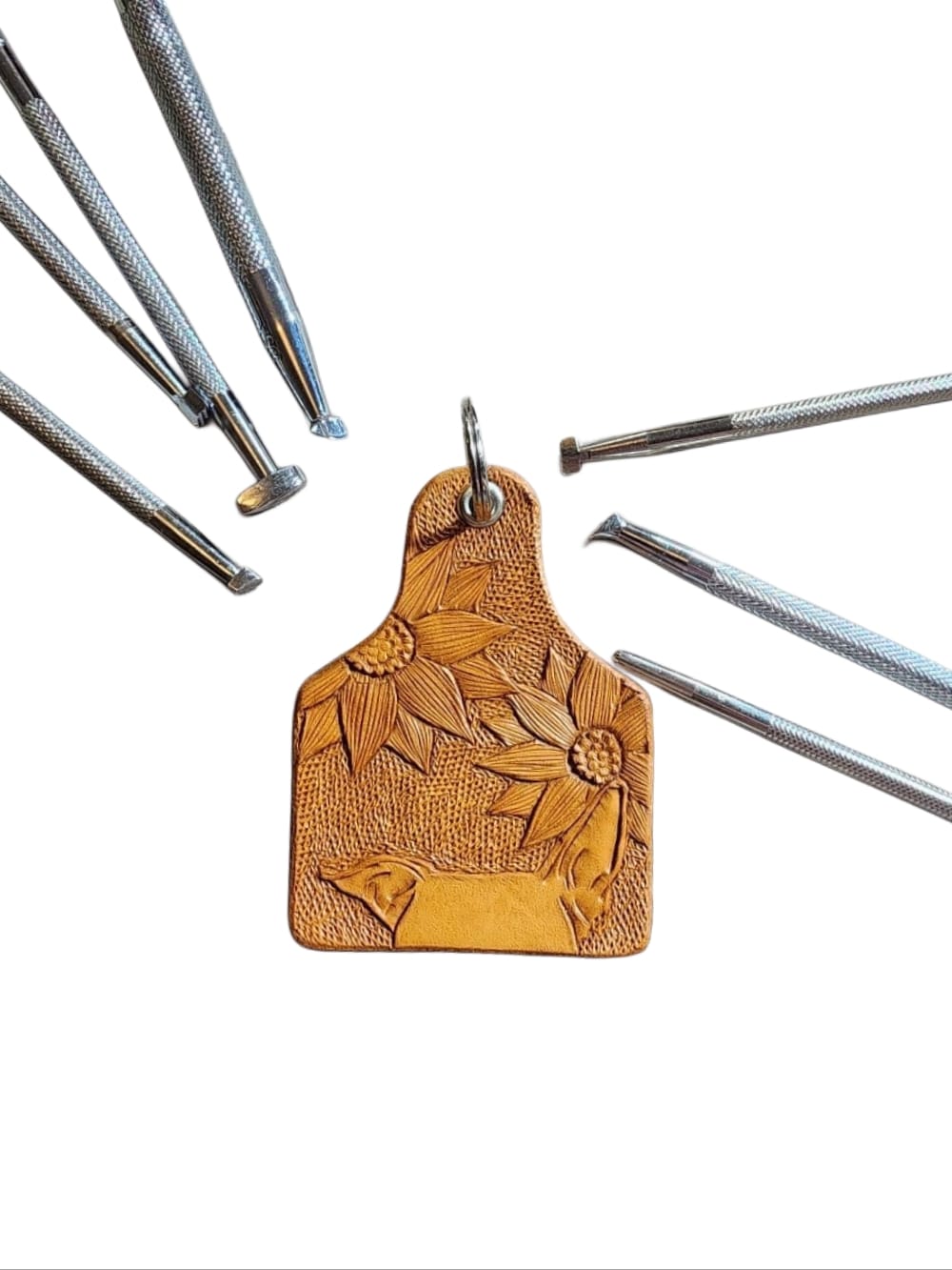 Tooled Dog Ear Cattletag Keyring